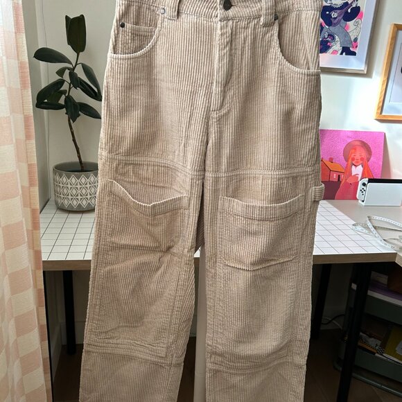 Afends Paradise Moss Organic Corduroy Carpenter Pants – Dark Ecru, Size 26 - Picture 7 of 14